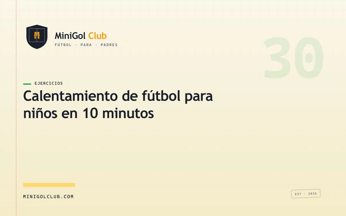 Grupo de niños calentando en círculo antes de un entrenamiento de fútbol